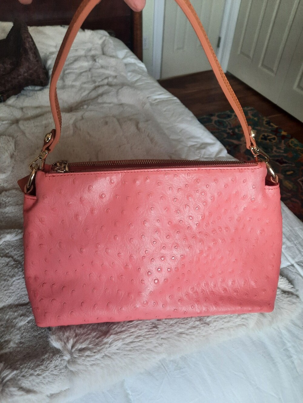 Genuine Ostrich Leather Shoulder Bag